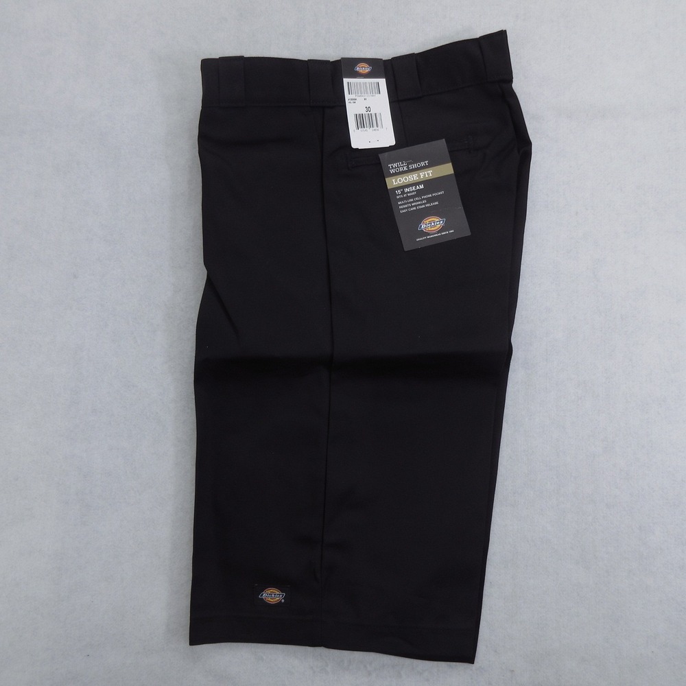 Dickies Mens Twill Work Shorts Size 30 Black Loose Fit 15 Inseam New